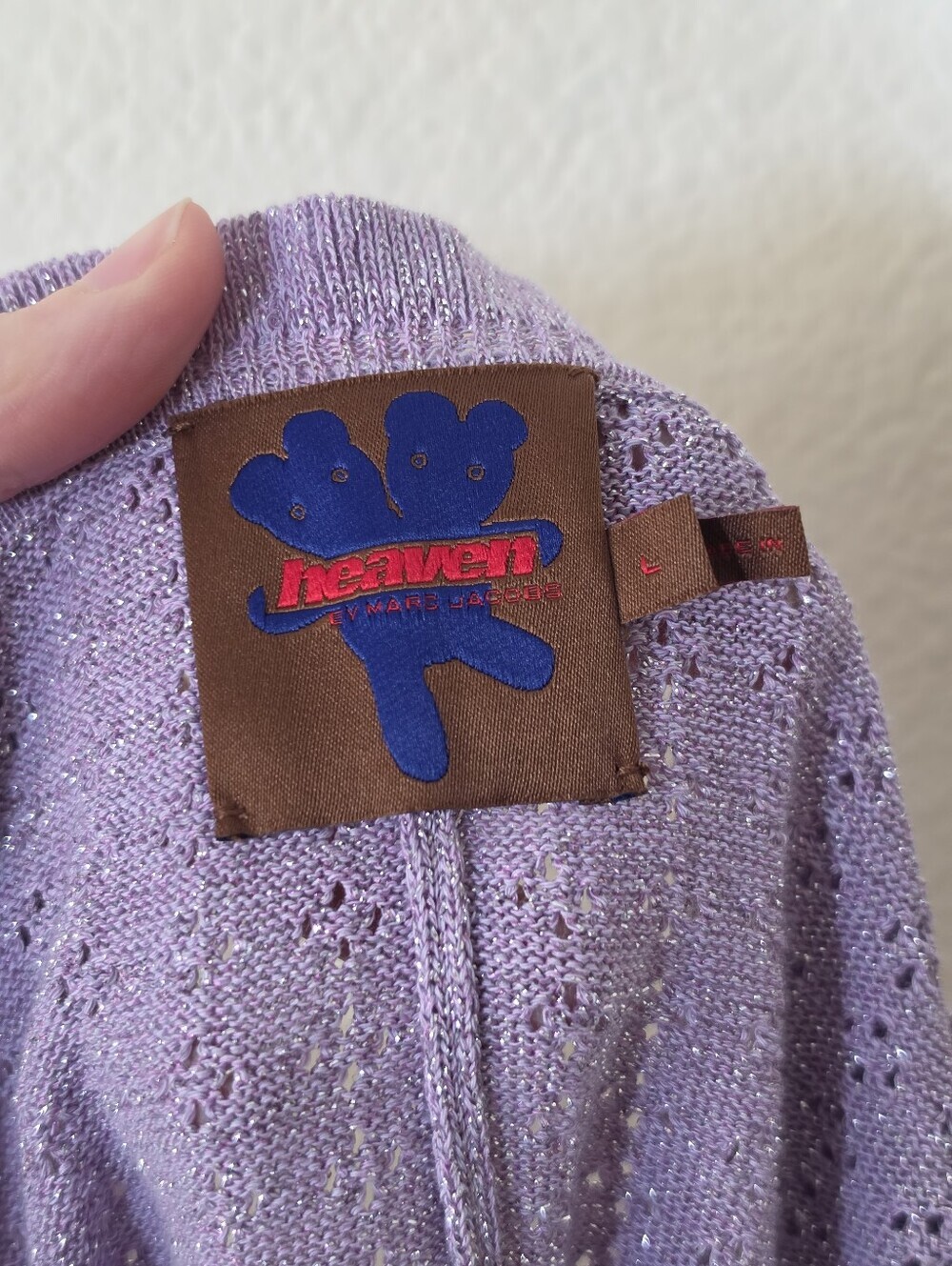 Heaven by Marc Jacobs Lilac Pointelle Mini Dress L - Picture 7 of 11